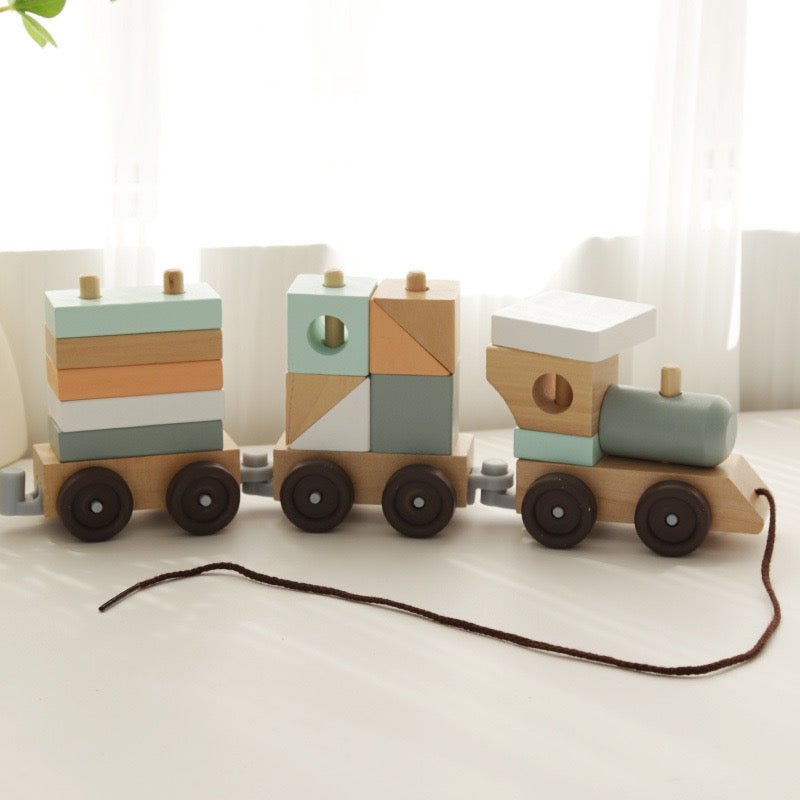 Stack In Train Wooden Stacking Train Set – Mighty Learner