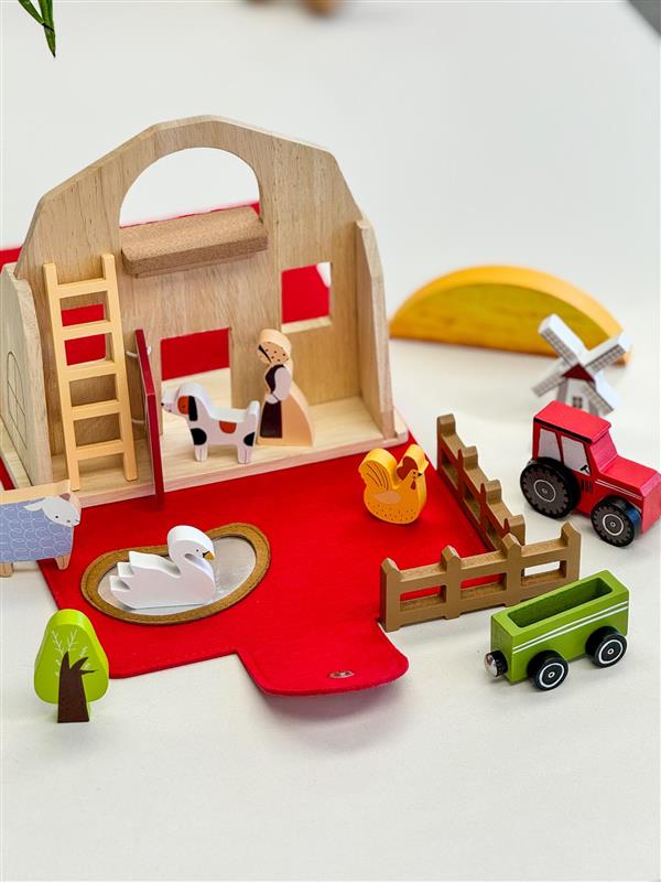 Foldable Wooden Farm Play set